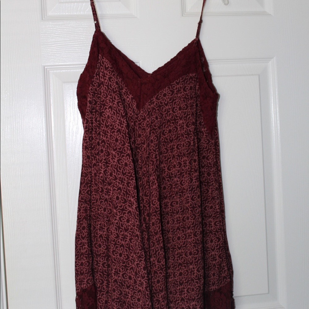 Maroon Patterned Tank Top